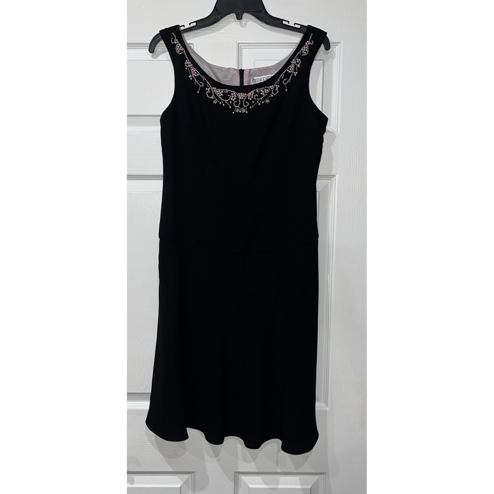 Jessica Howard Black Classic Sleeveless Midi Dress‎ Size Petite 10 - Picture 2 of 12